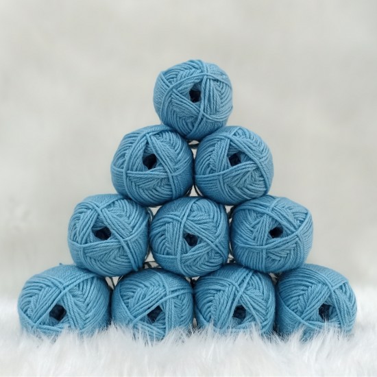 12 adet 50 gr (600 gr)  %100 Superwash Wool ( Yün) İhraç  El Örgü İpi - Açık Turkuaz