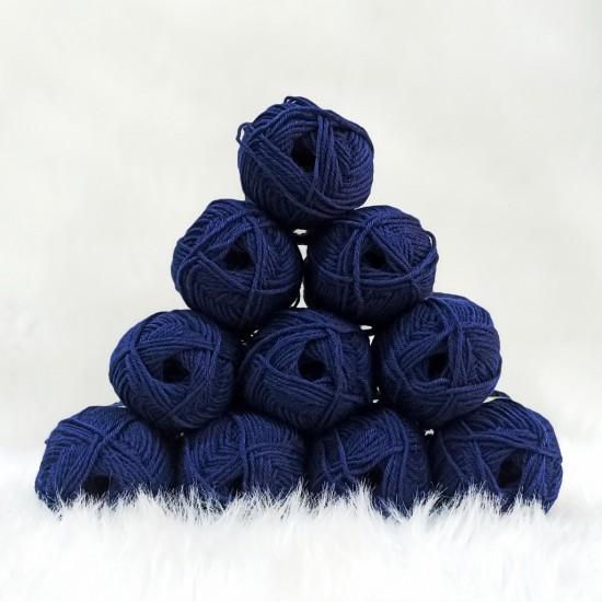 12 adet 50 gr (600 gr)  %100 Superwash Wool ( Yün) İhraç  El Örgü İpi - Lacivert