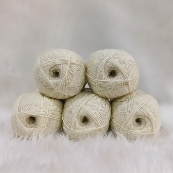 500 gr %75 Superwash Wool İnce İhraç Fazlası El Örgü İpi - Sarı Krem