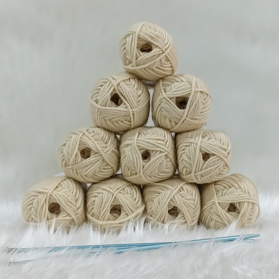 50 gr 10 Adet %100 Wool İhraç Fazlası El Örgü İpi - Bal Köpüğü