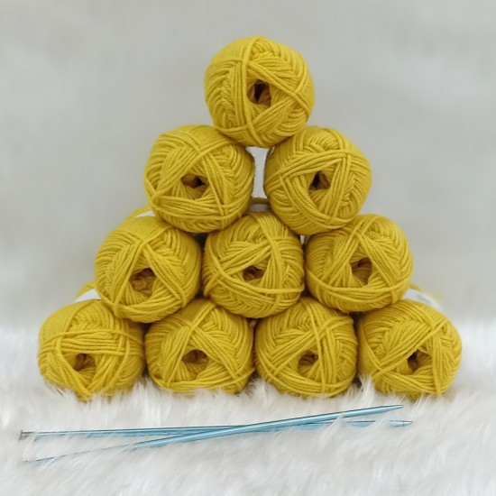 50 gr 10 Adet %100 Wool İhraç Fazlası El Örgü İpi - Sarı