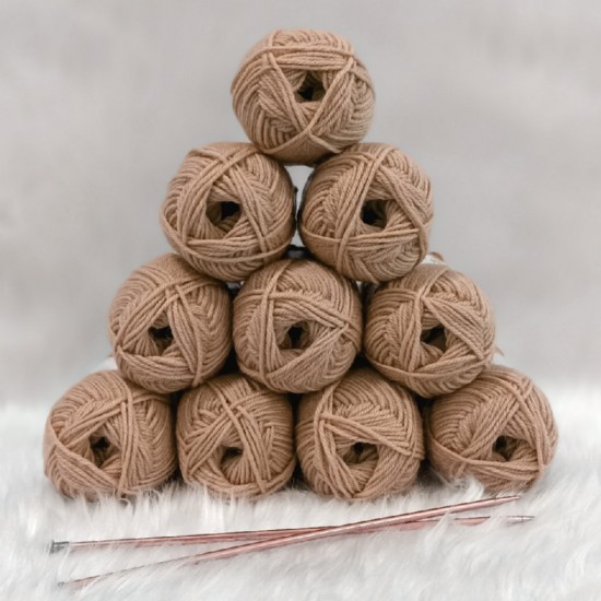 50 gr 10 Adet %100 Wool İhraç Fazlası El Örgü İpi - Ten