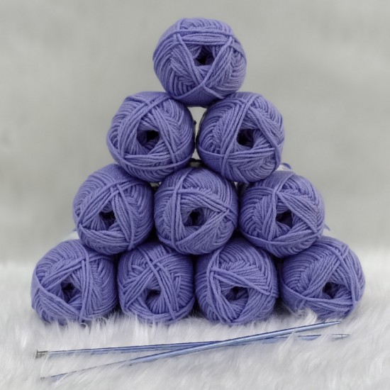 50 gr 10 Adet %100 Wool İhraç Fazlası El Örgü İpi - Lavanta