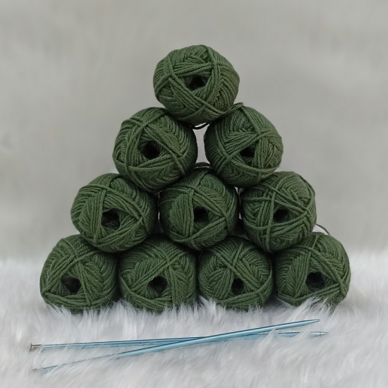 50 gr 10 Adet %100 Wool İhraç Fazlası El Örgü İpi - Yeşil