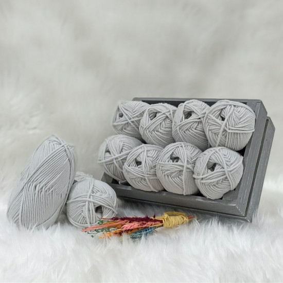 50 gr 10 Adet %100 Extra Fine Merino Wool İhraç Fazlası El Örgü İpi - Gri