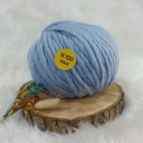 150 gr TRENDWOOL - Moly %100 Yün (Virgin Wool) İhraç Fazlası El Örgü İpi - Bebe Mavi