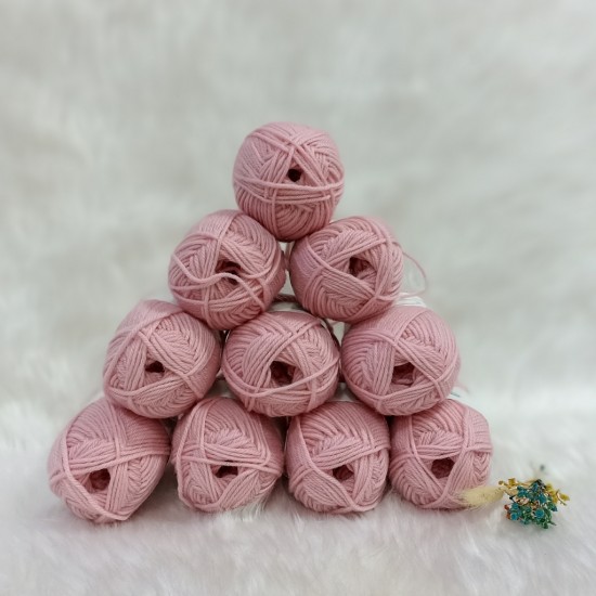 50 gr 10 Adet %100 Wool İhraç Fazlası El Örgü İpi - Pembe