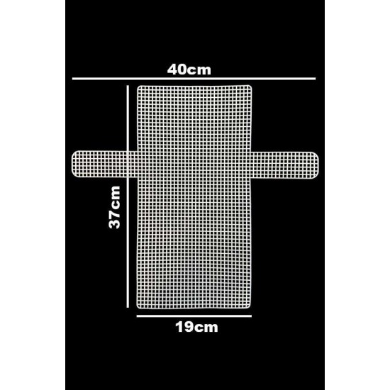 Plastik Dikdörtgen Model Çanta Kanvası 37x19 cm - BEYAZ