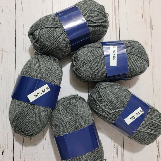  500 gr  Nako Outlet  %75 Wool El örgü İpi  - Füme Gri