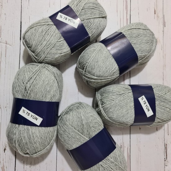  500 gr  Nako Outlet  %75 Wool El örgü İpi  - Orta  Gri